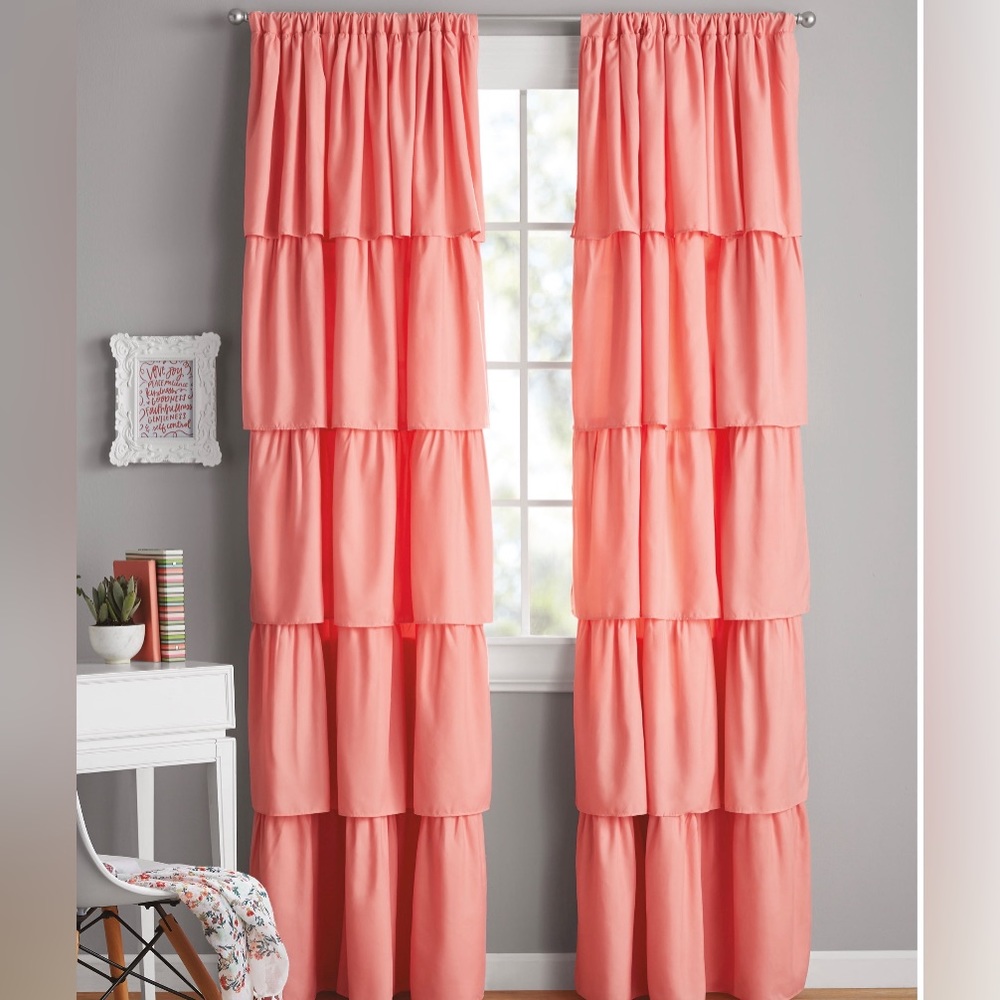 Coral curtains 4 pack